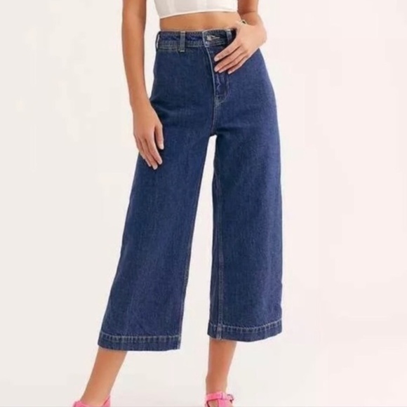 Free People Denim - Free People Devon Wide Leg Crop Jeans Size 26